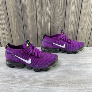 Nike Air VaporMax Flyknit 3 Shoes Womens Size 7 Purple White Running AJ6910-502